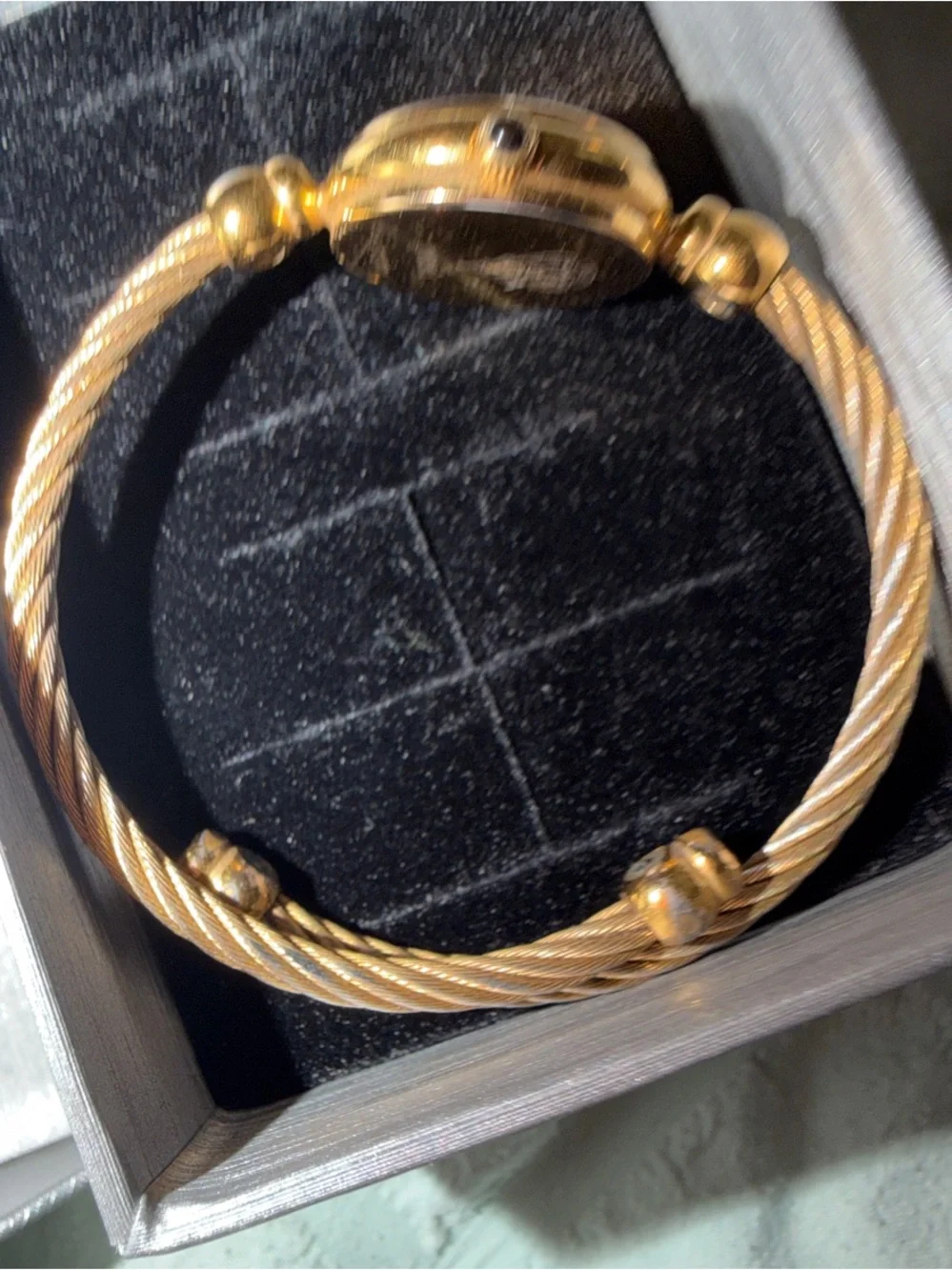 Gucci Two-Tone Cable Bangle Watch in Gold and Silver